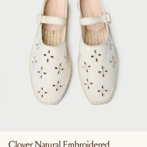 Loeffler Randall Cream Embroidered Espadrilles
